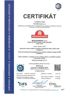 Certifikát IFS – český